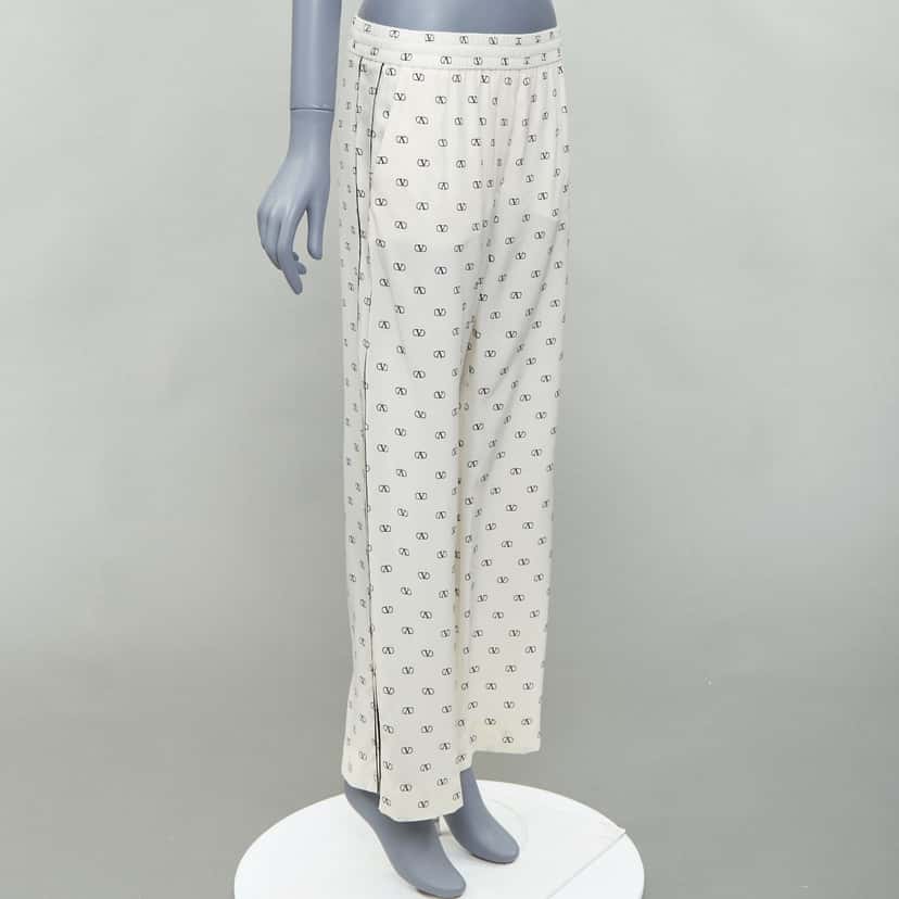 Valentino Garavani Trim Waist Pants Ecru Silk Never worn - Inside View