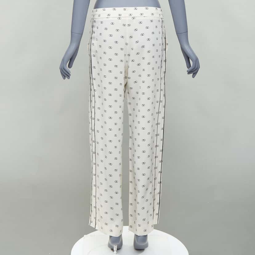 Valentino Garavani Trim Waist Pants Ecru Silk Never worn - Box View