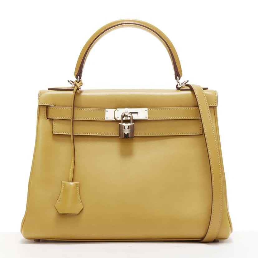 Hermès Kelly 28 Yellow Leather Good condition - Front View