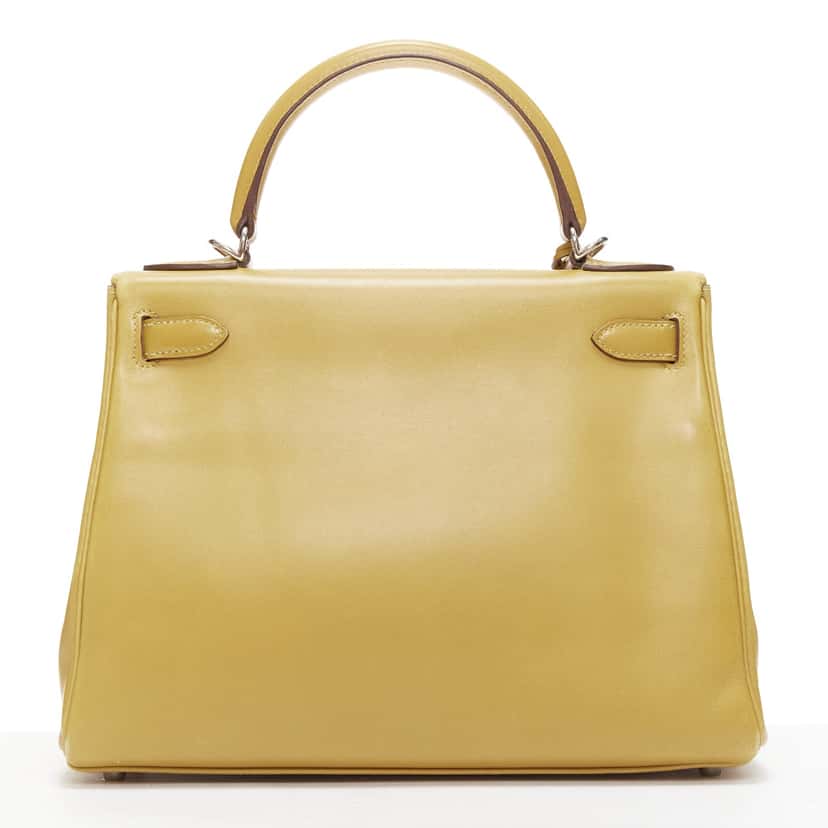 Hermès Kelly 28 Yellow Leather Good condition - Box View