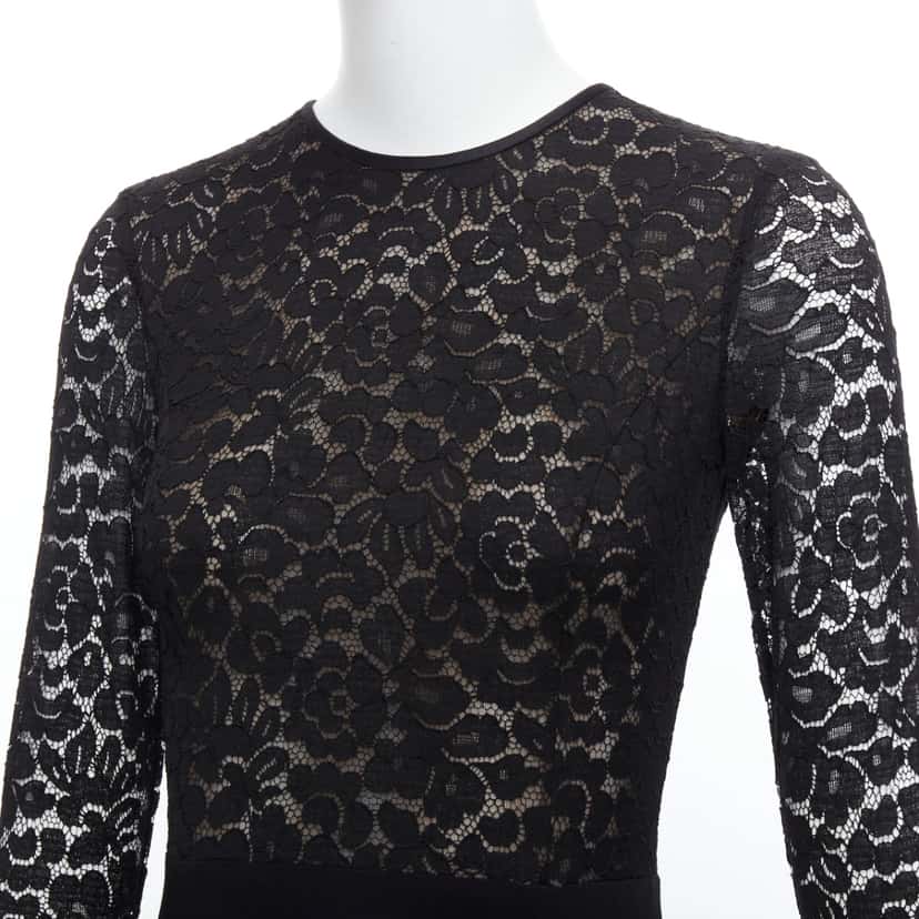 Michael Kors Lace Overlay Dress Black Polyester Never worn, with tag - Back View