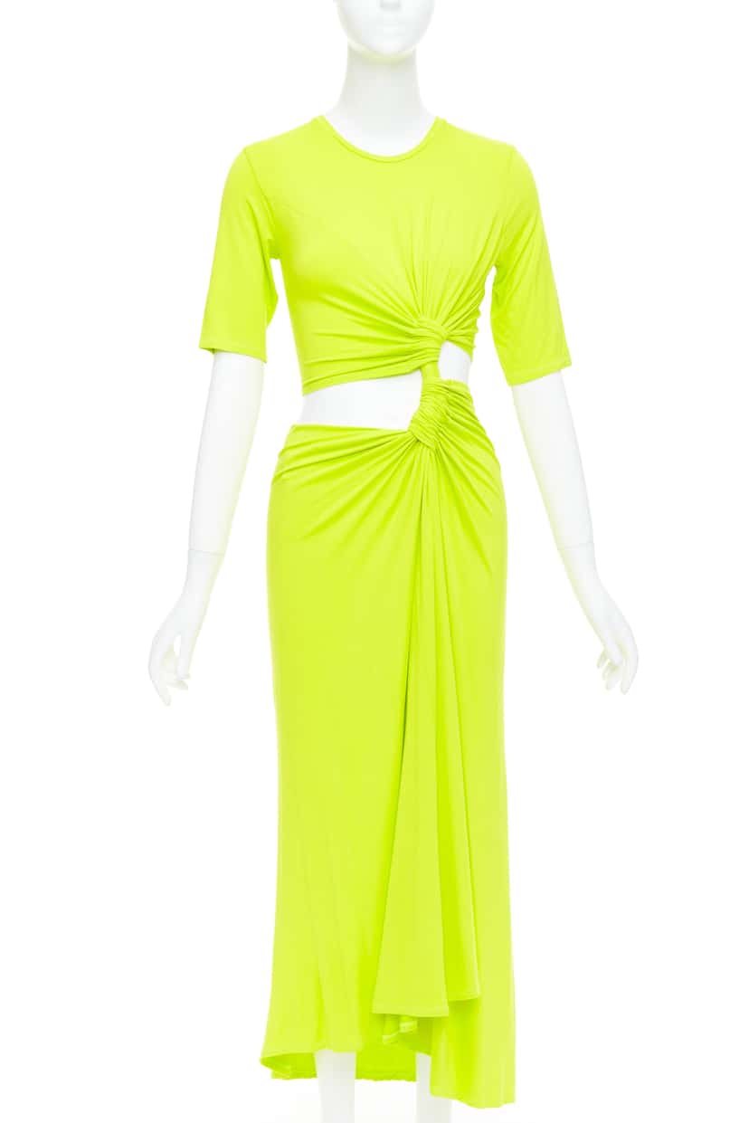 Sid Neigum Twist Draped Dress Green Polyester Very good condition - Front View