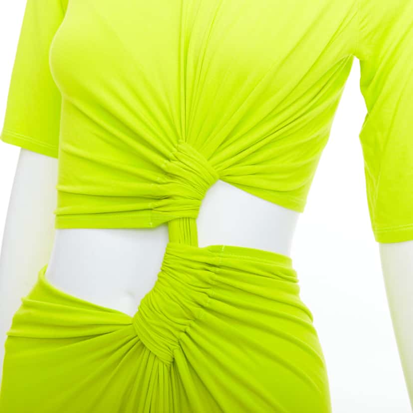 Sid Neigum Twist Draped Dress Green Polyester Very good condition - Back View