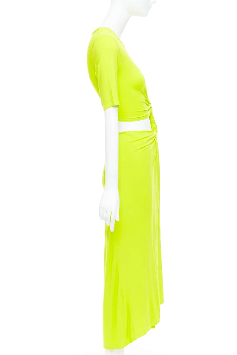 Sid Neigum Twist Draped Dress Green Polyester Very good condition - Model View