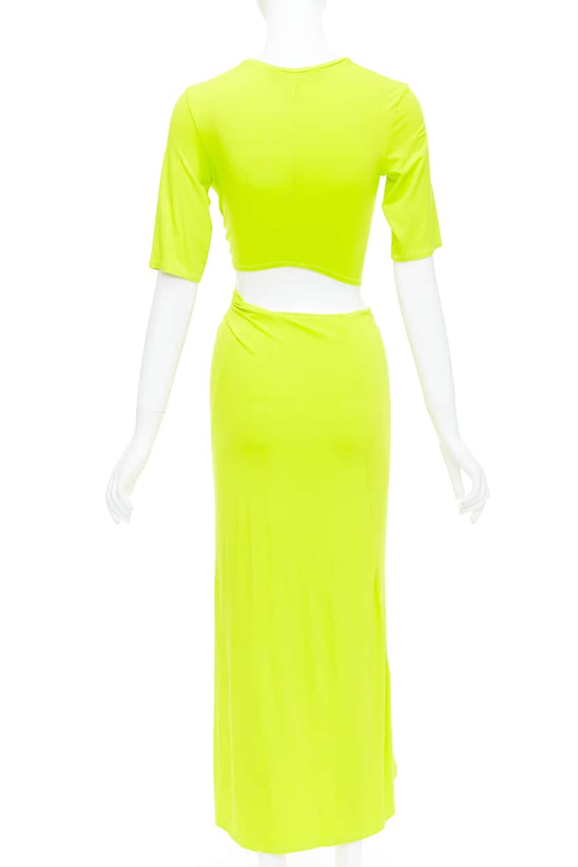 Sid Neigum Twist Draped Dress Green Polyester Very good condition - Box View