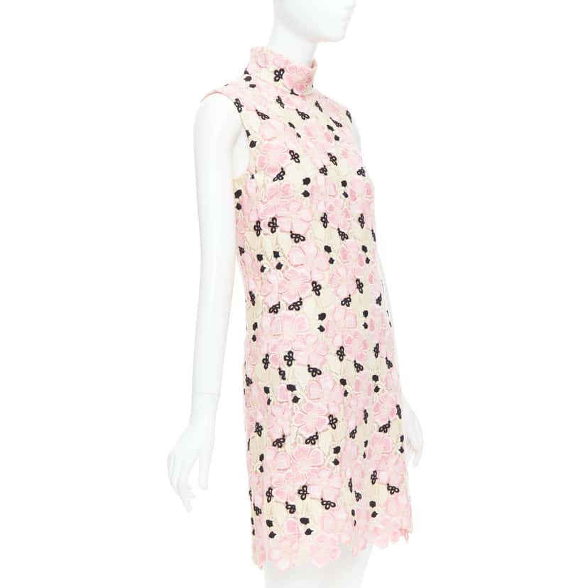 Giambattista Valli Guipure Lace Dress Pink Polyester Never worn - Inside View