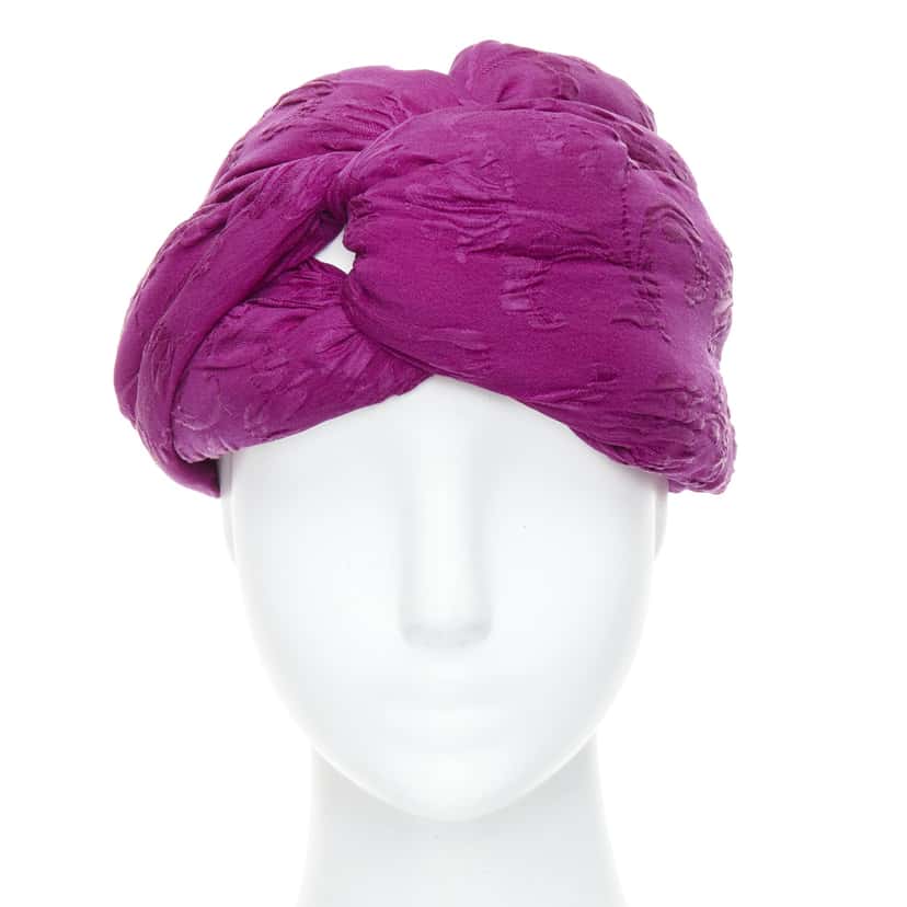 Gucci Purple Brocade Turban Purple Very good condition - Front View