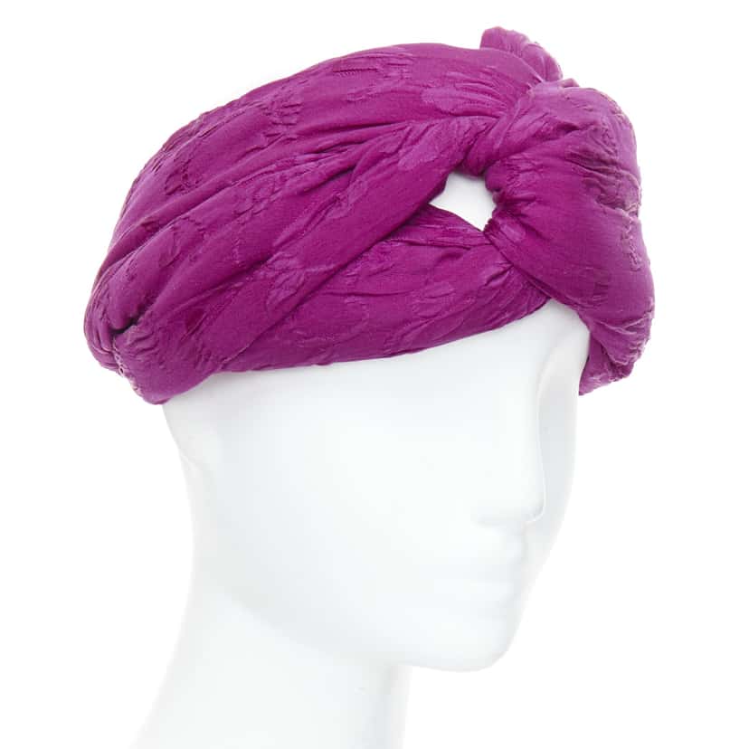 Gucci Purple Brocade Turban Purple Very good condition - Inside View