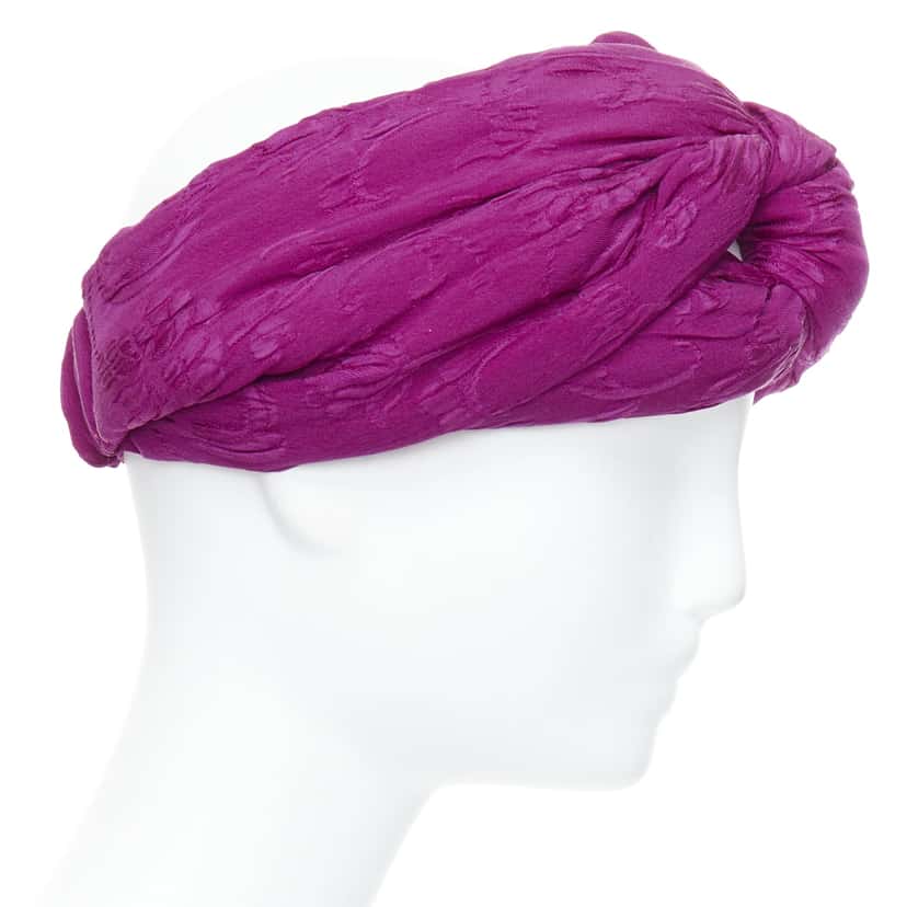 Gucci Purple Brocade Turban Purple Very good condition - Model View