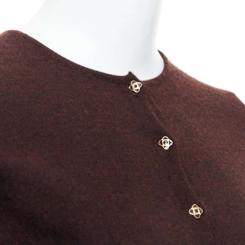 Oscar De La Renta Cashmere Silk Cardigan Brown Cashmere Very good condition - Back View