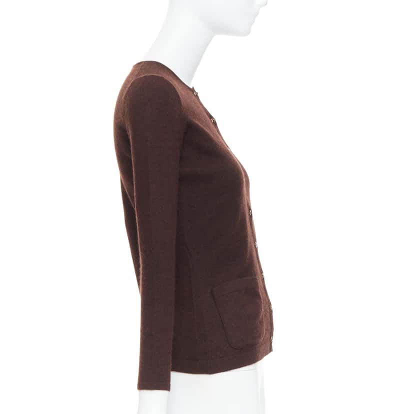 Oscar De La Renta Cashmere Silk Cardigan Brown Cashmere Very good condition - Box View