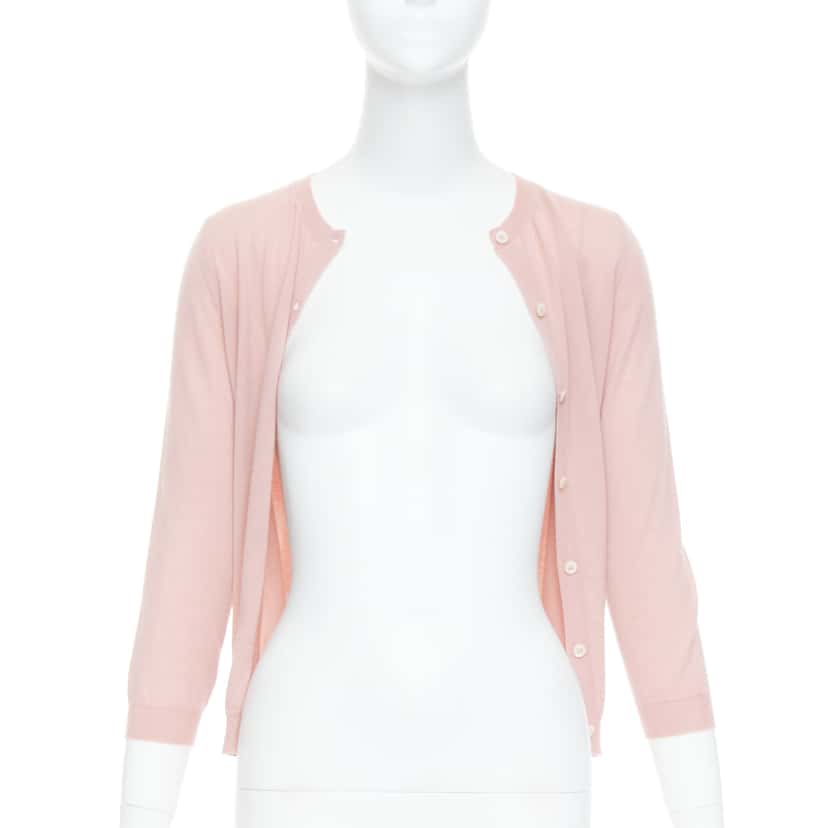 Prada Shell Button Cardigan Pink Cashmere Good condition - Inside View