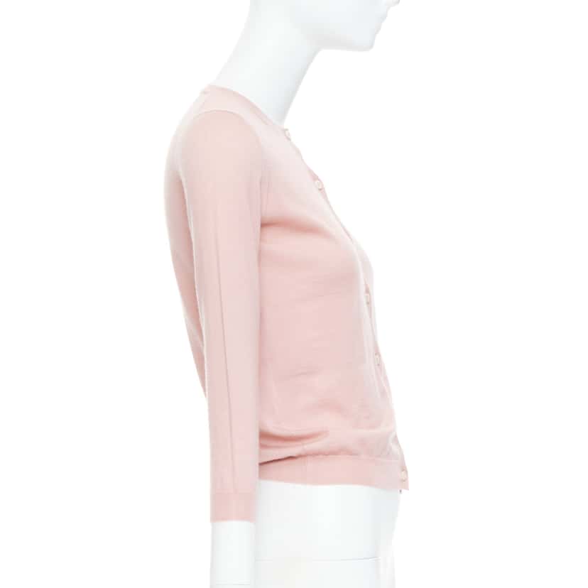 Prada Shell Button Cardigan Pink Cashmere Good condition - Box View