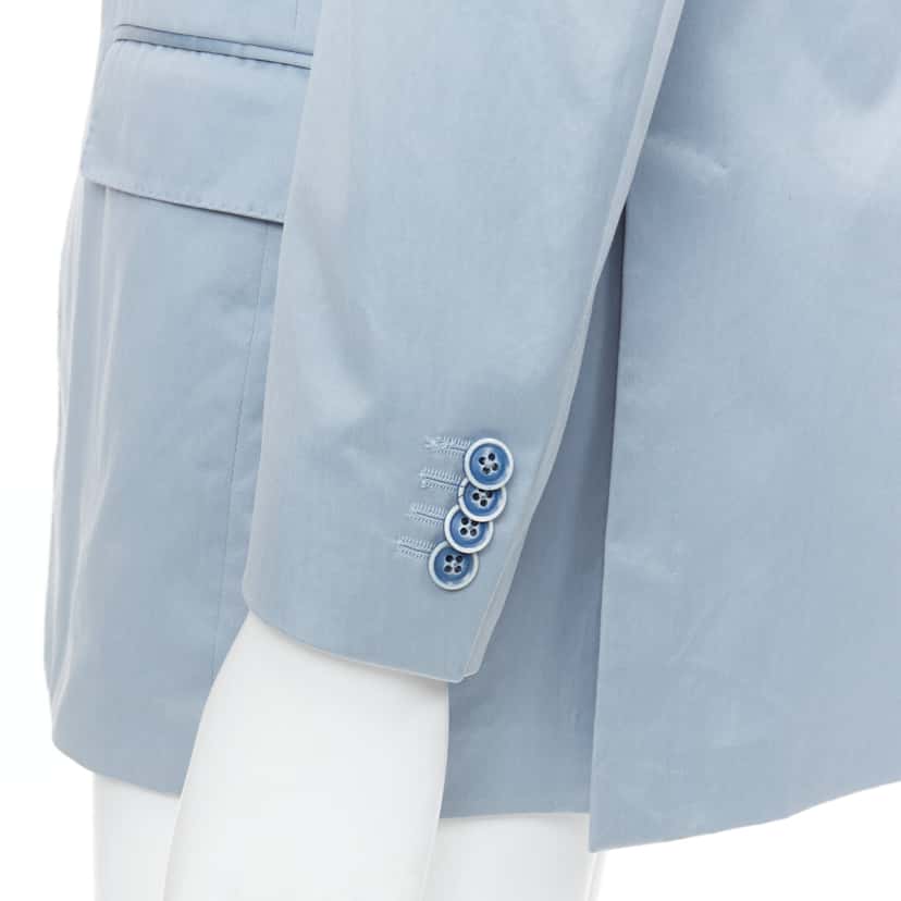 Ermenegildo Zegna Light Blue Handstitched Blazer Blue Cotton Good condition - Back View