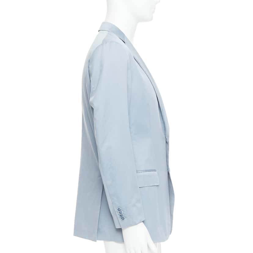 Ermenegildo Zegna Light Blue Handstitched Blazer Blue Cotton Good condition - Model View