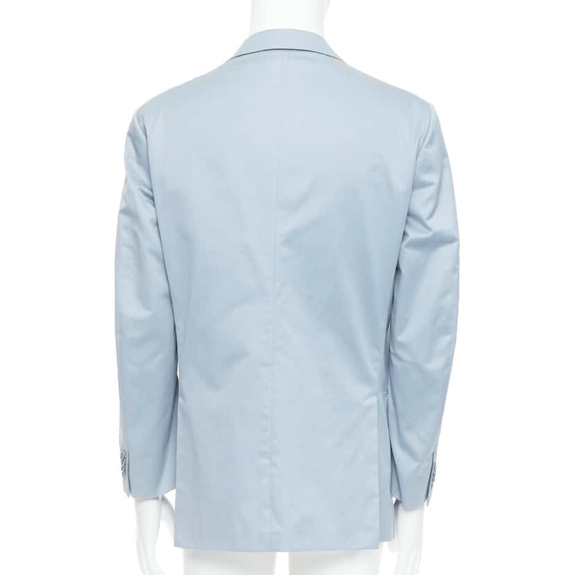 Ermenegildo Zegna Light Blue Handstitched Blazer Blue Cotton Good condition - Box View