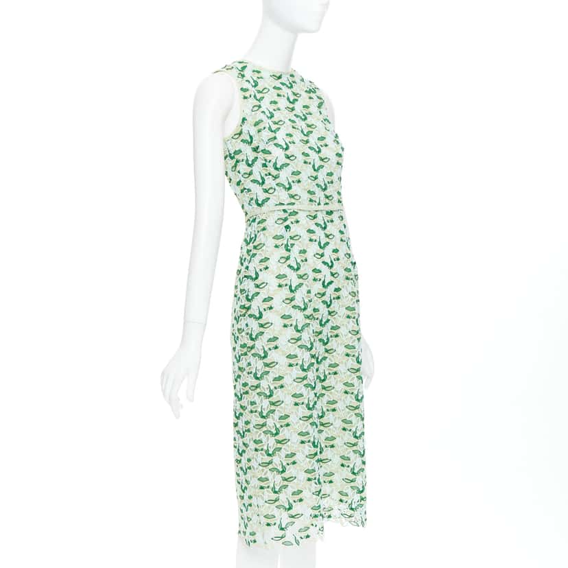 Giambattista Valli Leaf Lace Dress Green Polyester Very good condition - Inside View