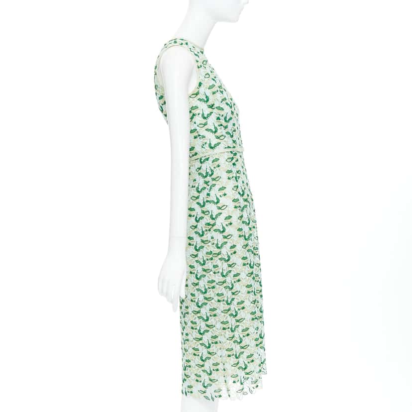 Giambattista Valli Leaf Lace Dress Green Polyester Very good condition - Model View