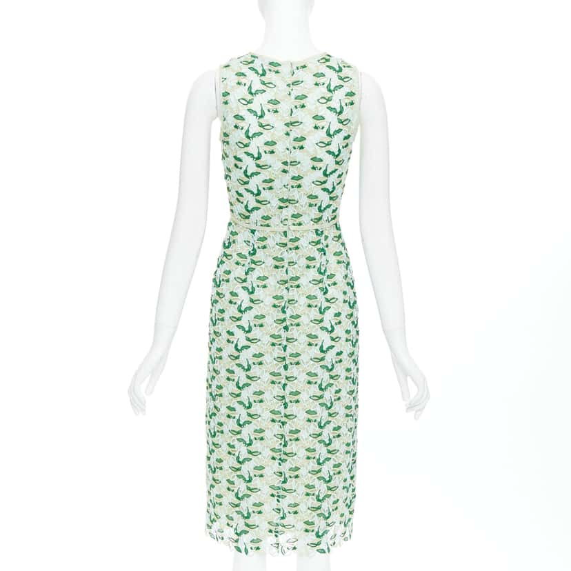 Giambattista Valli Leaf Lace Dress Green Polyester Very good condition - Box View