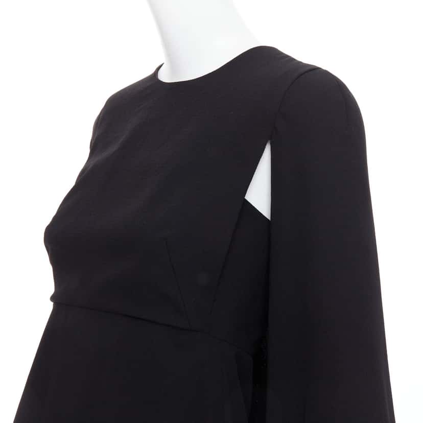 Valentino Garavani Cape Back Dress Black Silk Very good condition - Back View