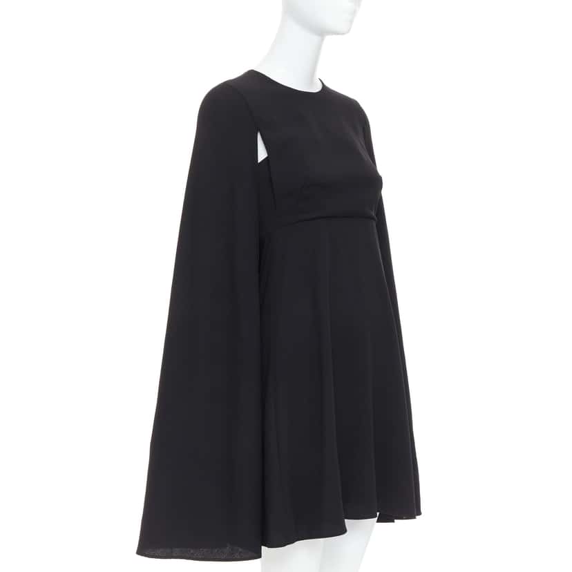 Valentino Garavani Cape Back Dress Black Silk Very good condition - Inside View