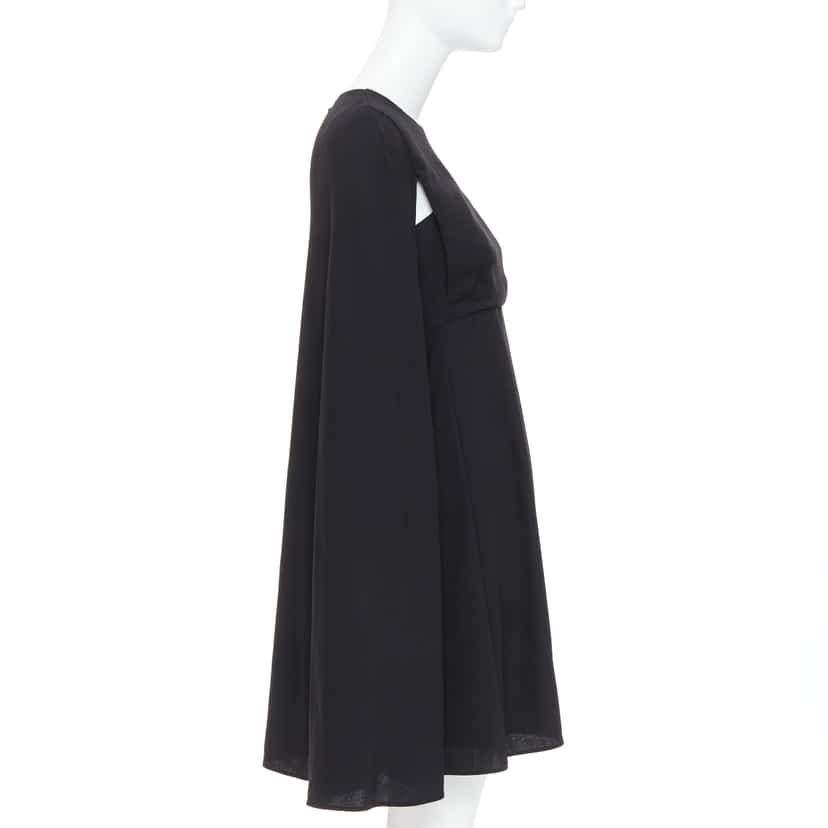 Valentino Garavani Cape Back Dress Black Silk Very good condition - Model View