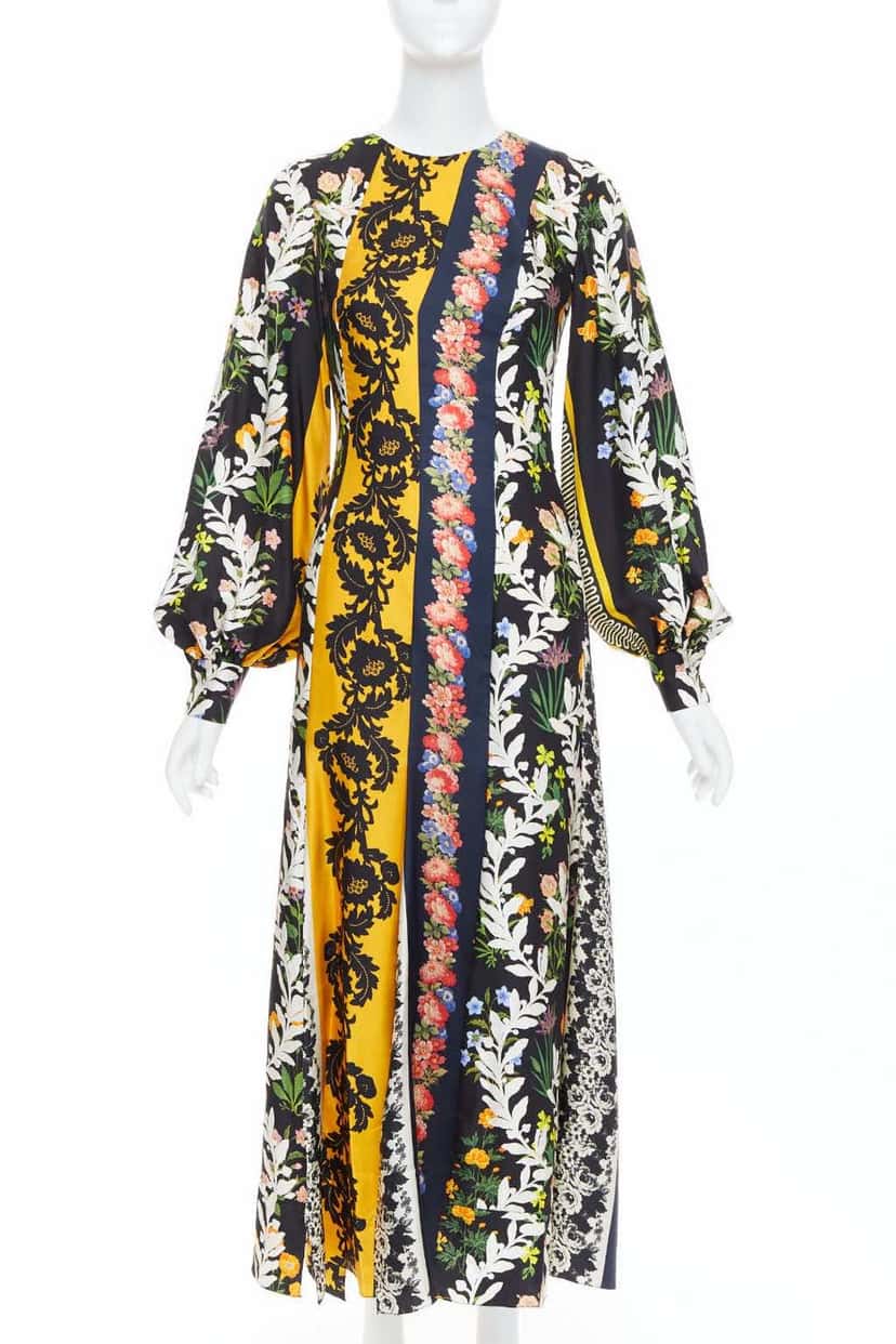 Oscar De La Renta Asymmetric Boho Dress MultiColor Silk Very good condition - Front View