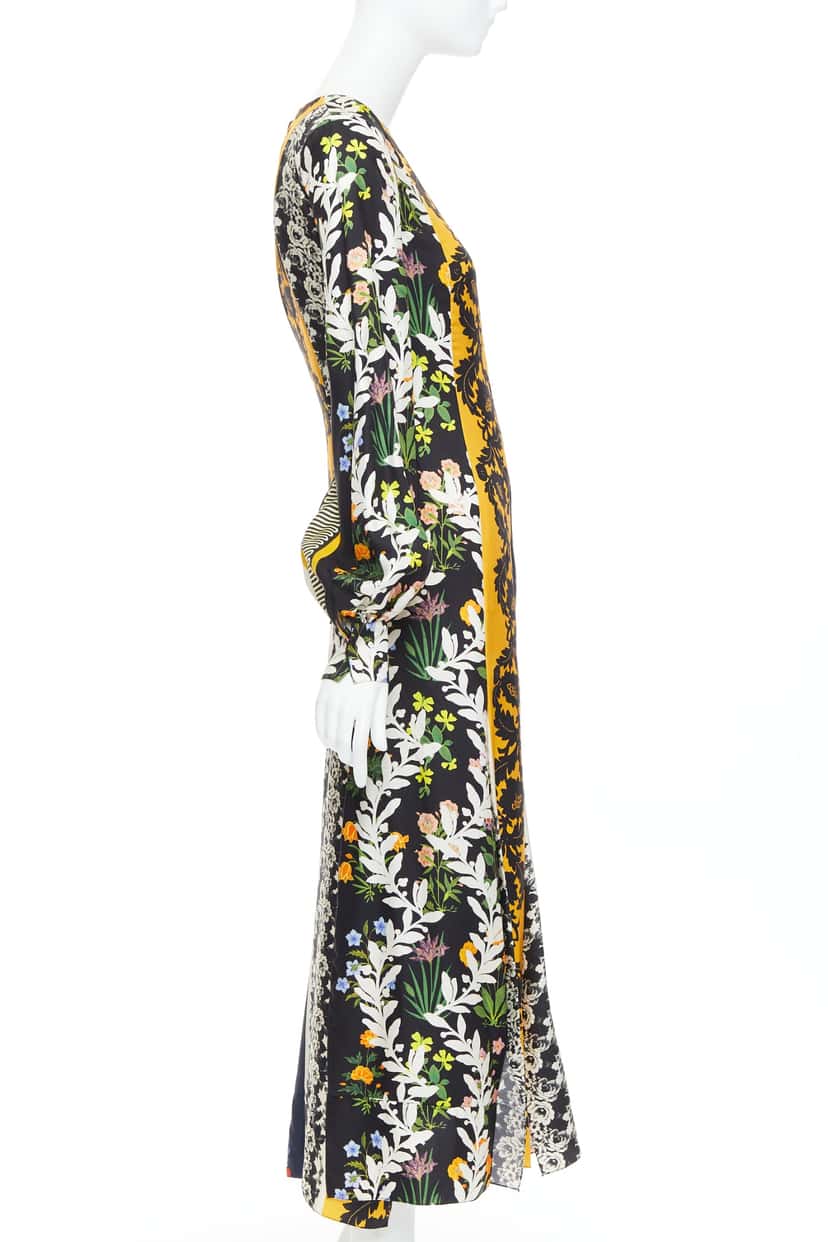 Oscar De La Renta Asymmetric Boho Dress MultiColor Silk Very good condition - Model View