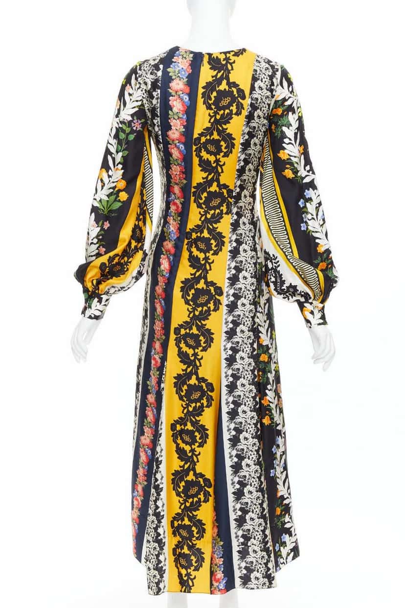 Oscar De La Renta Asymmetric Boho Dress MultiColor Silk Very good condition - Box View