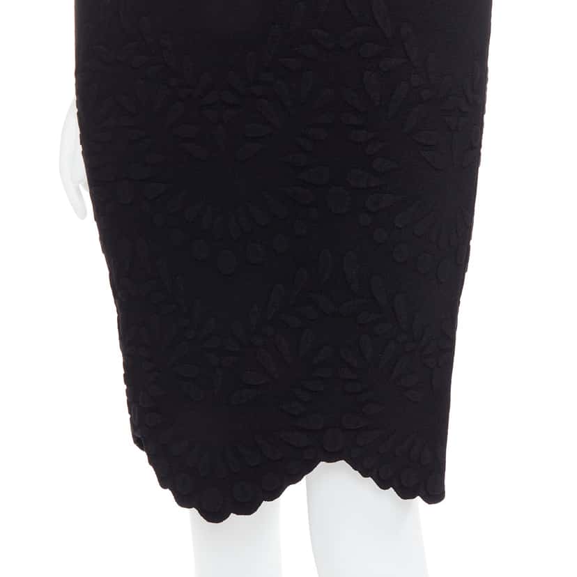 Alexander McQueen Jacquard Pencil Skirt Black Viscose Very good condition - Back View