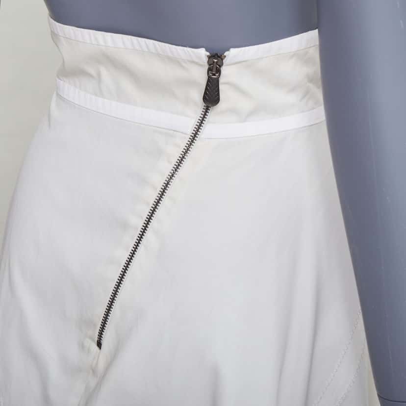 Bottega Veneta Diagonal Zip Skirt Grey Cotton Good condition - Back View