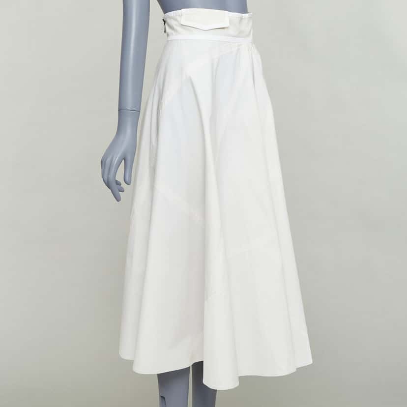 Bottega Veneta Diagonal Zip Skirt Grey Cotton Good condition - Inside View