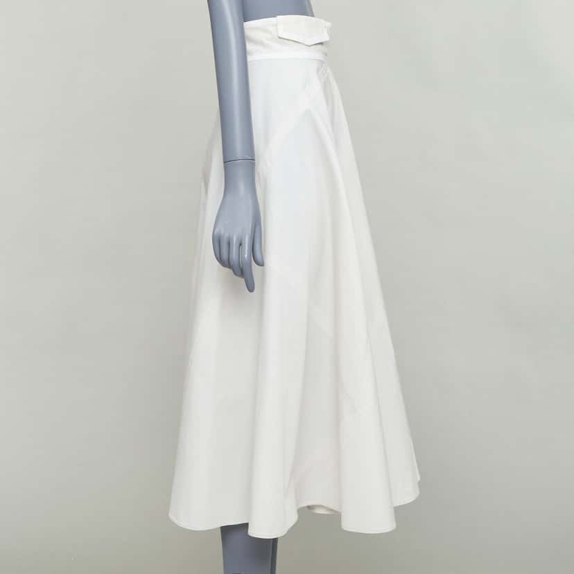 Bottega Veneta Diagonal Zip Skirt Grey Cotton Good condition - Model View