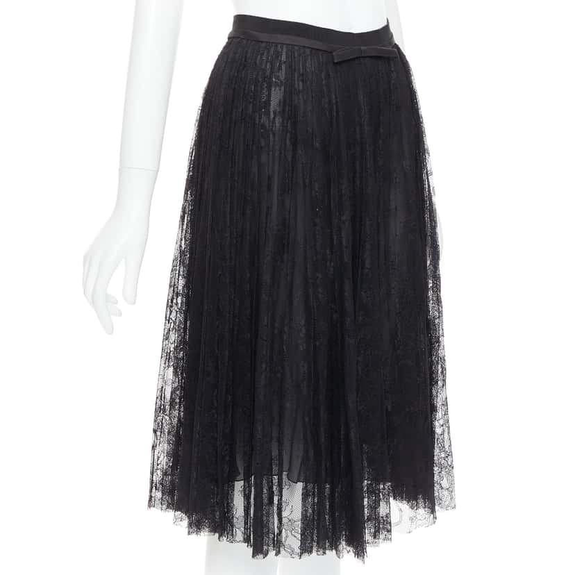 Giambattista Valli Lace Bow Skirt Black Viscose Very good condition - Inside View