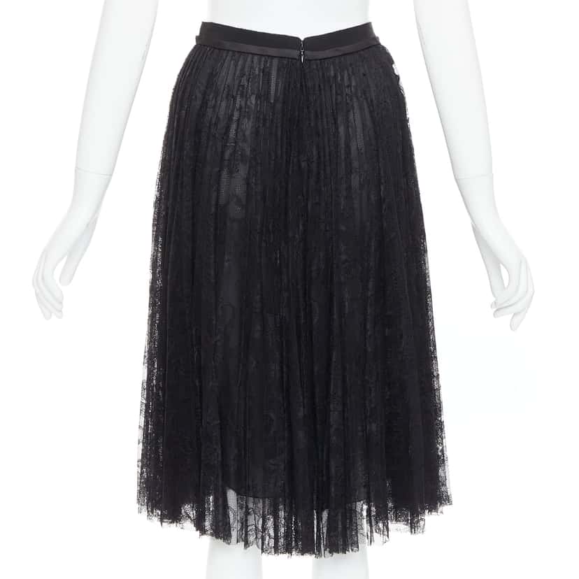 Giambattista Valli Lace Bow Skirt Black Viscose Very good condition - Box View
