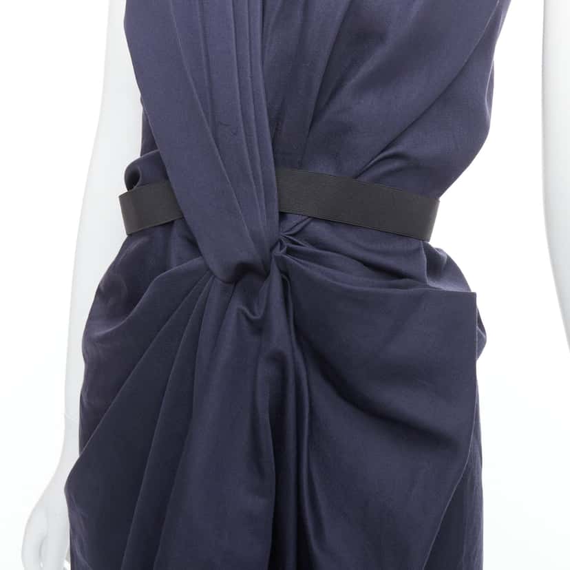 Lanvin Belted Mini Dress Navy Polyester Very good condition - Back View