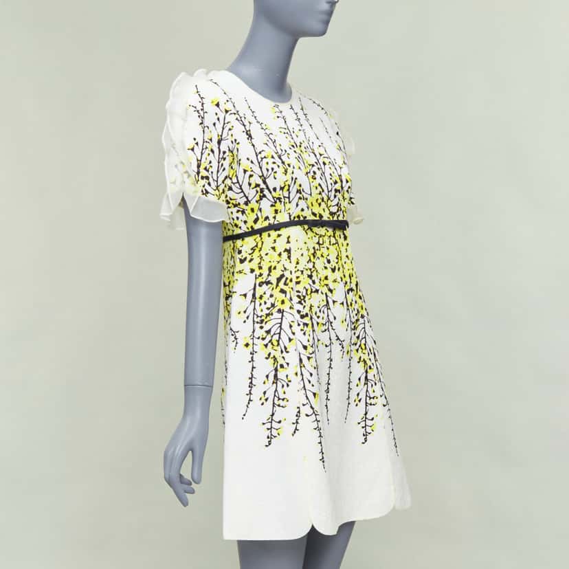 Giambattista Valli Flutter Jacquard Dress Beige Viscose Never worn - Inside View
