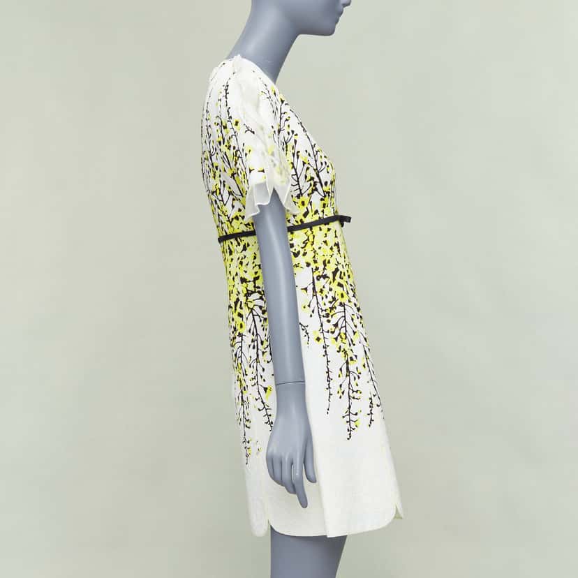 Giambattista Valli Flutter Jacquard Dress Beige Viscose Never worn - Model View