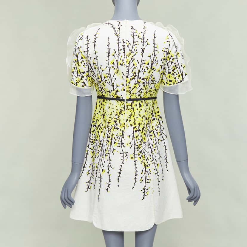 Giambattista Valli Flutter Jacquard Dress Beige Viscose Never worn - Box View