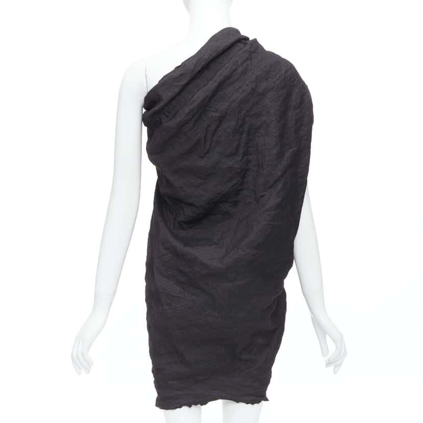 Lanvin One Shoulder Bow Dress Black Polyester Never worn - Box View
