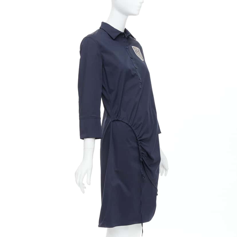 Dior Beaded Badge Dress Navy Cotton Very good condition - Inside View