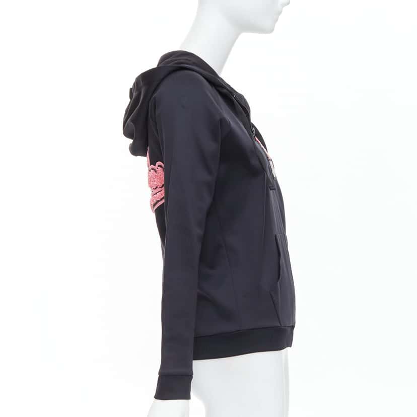 Valentino Garavani Velvet Beaded Hoodie Black Polyamide Never worn - Box View