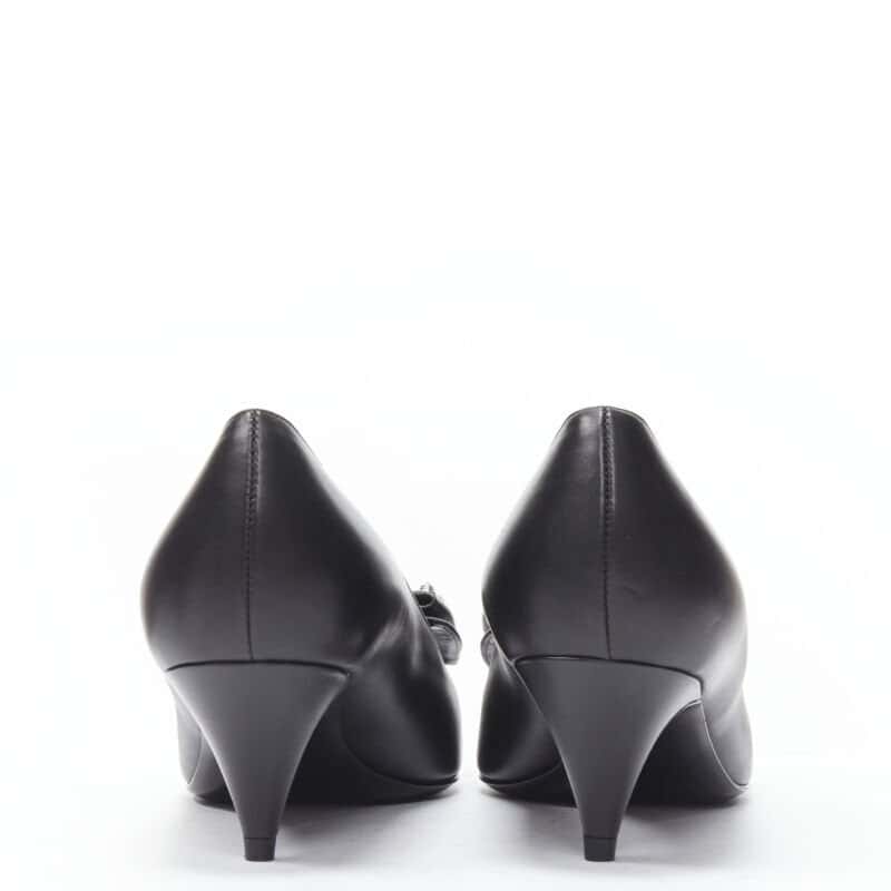 Saint Laurent Studded Bow Pumps Black Leather Never worn - Box View