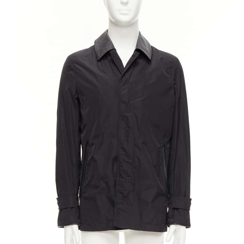Burberry Black Nylon Trench Coat Black Very good condition - Front View