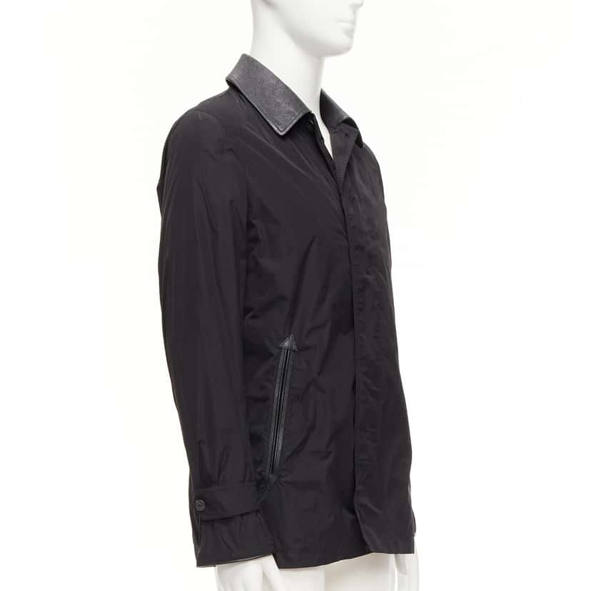 Burberry Black Nylon Trench Coat Black Very good condition - Model View