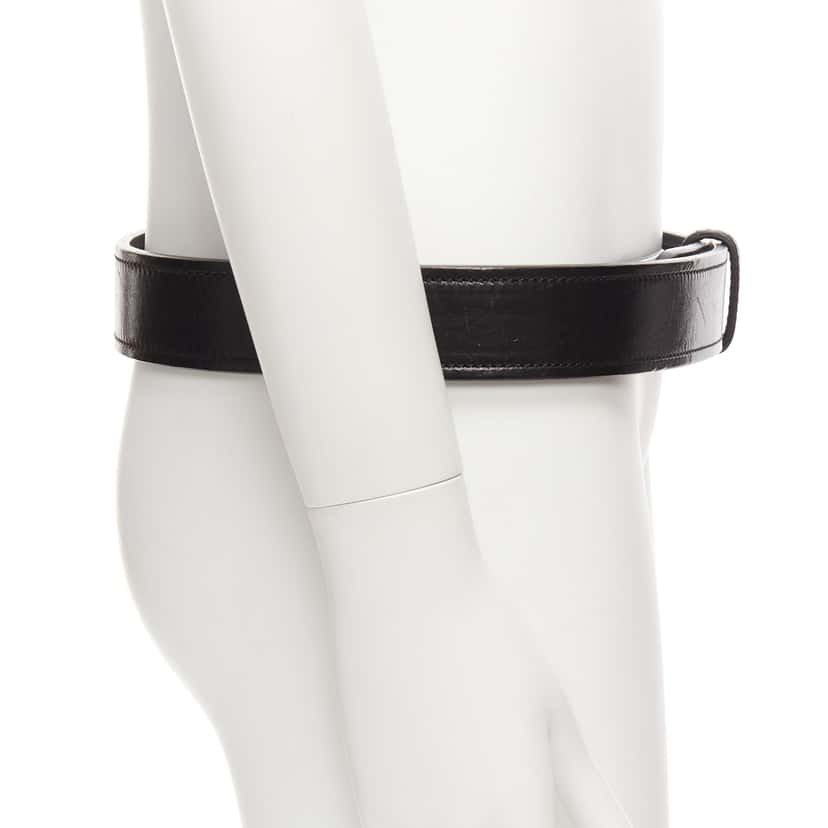 Celine Medusa Chain Leather Belt Black Leather Fair condition - Model View