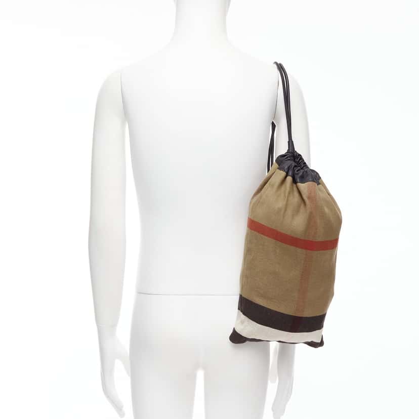 Burberry Cotton sling backpack Brown Good condition - Back View