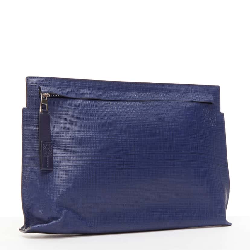 Loewe T Pouch Navy Leather Good condition - Inside View