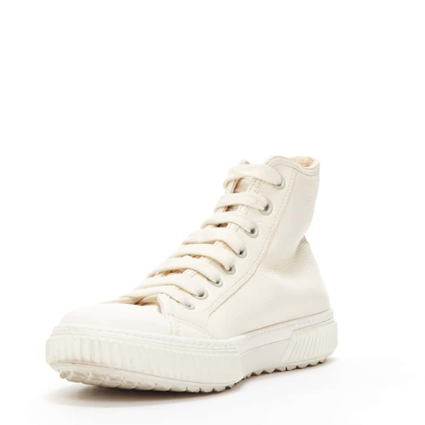 Prada Triangle High Tops White Leather Good condition - Box View
