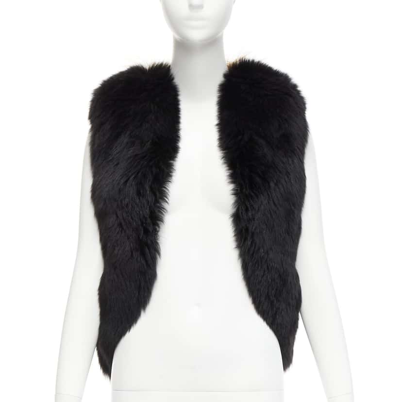 Quentin Veron Black Fur Bolero Vest Black Fur Never worn - Back View